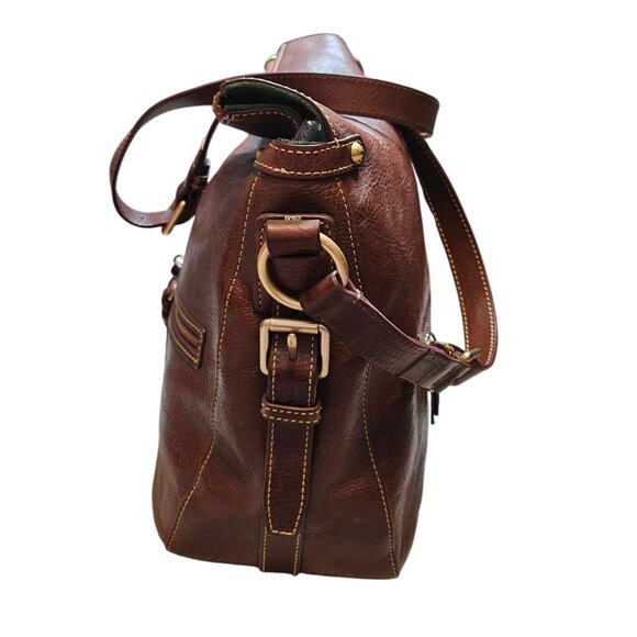 Dooney & Bourke Zip Sac Chestnut Leather Crossbody Shoulder Bag With Tassel Acce - Picture 8 of 16